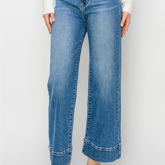 Risen Full Size High Rise Wide Leg Jeans - Picture 3 of 5
